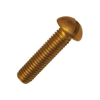 Tornillo din-86 de cabeza abombada ranurada, de latón y rosca métrica