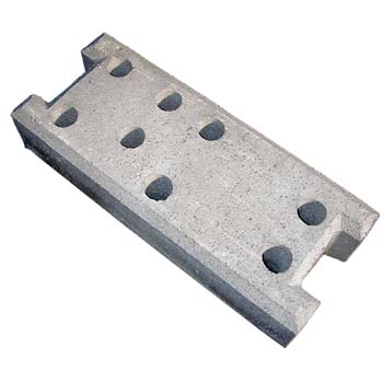Base de hormigón para vallas móviles.