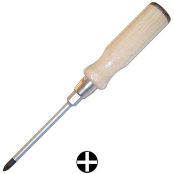Destornillador phillips con mango de madera